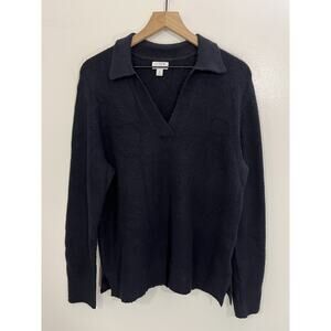 Quiet Luxury Old Money Minimal Preppy Johnny Collar Sweater M Academia Parisian